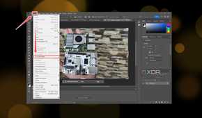 Opening the Perspective Warp tool in Photoshop