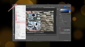 Opening the Perspective Warp tool in Photoshop