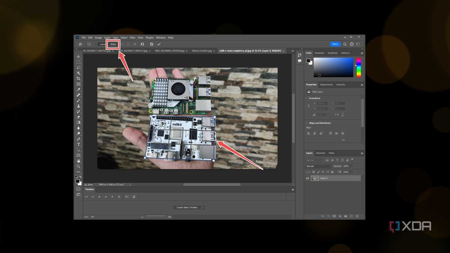 Using the Perspective Warp tool in Photoshop