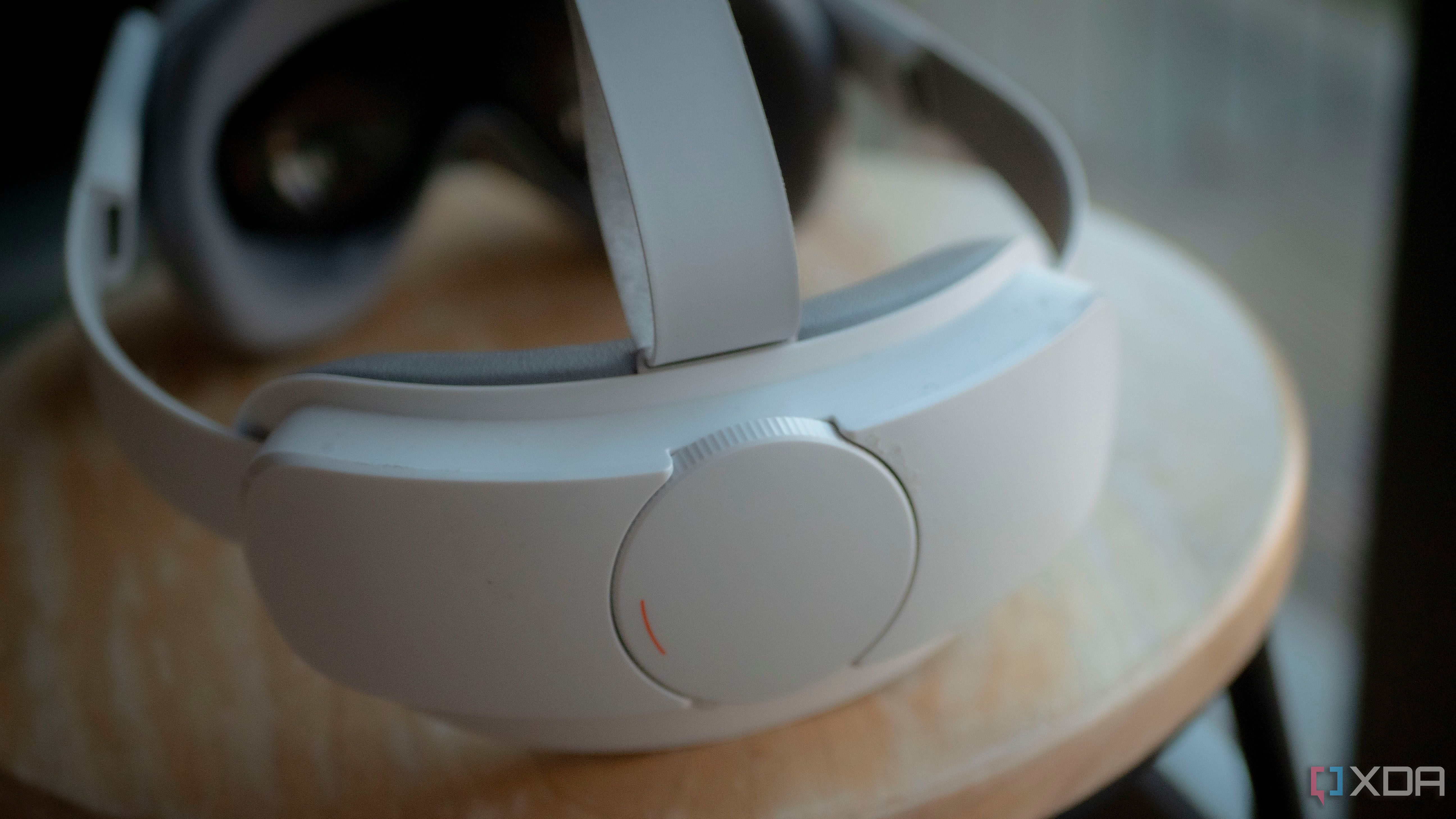 The back of the Pico 4 headset on a stool