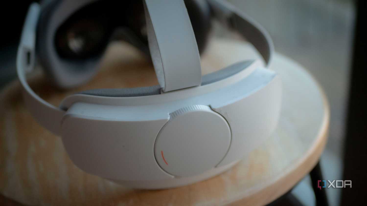 The back of the Pico 4 headset on a stool