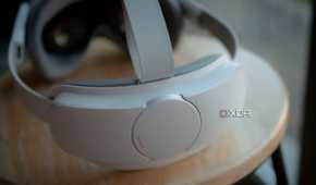 The back of the Pico 4 headset on a stool