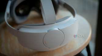 The back of the Pico 4 headset on a stool