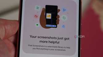 The Pixel Screenshots app on a Pixel in-hand.