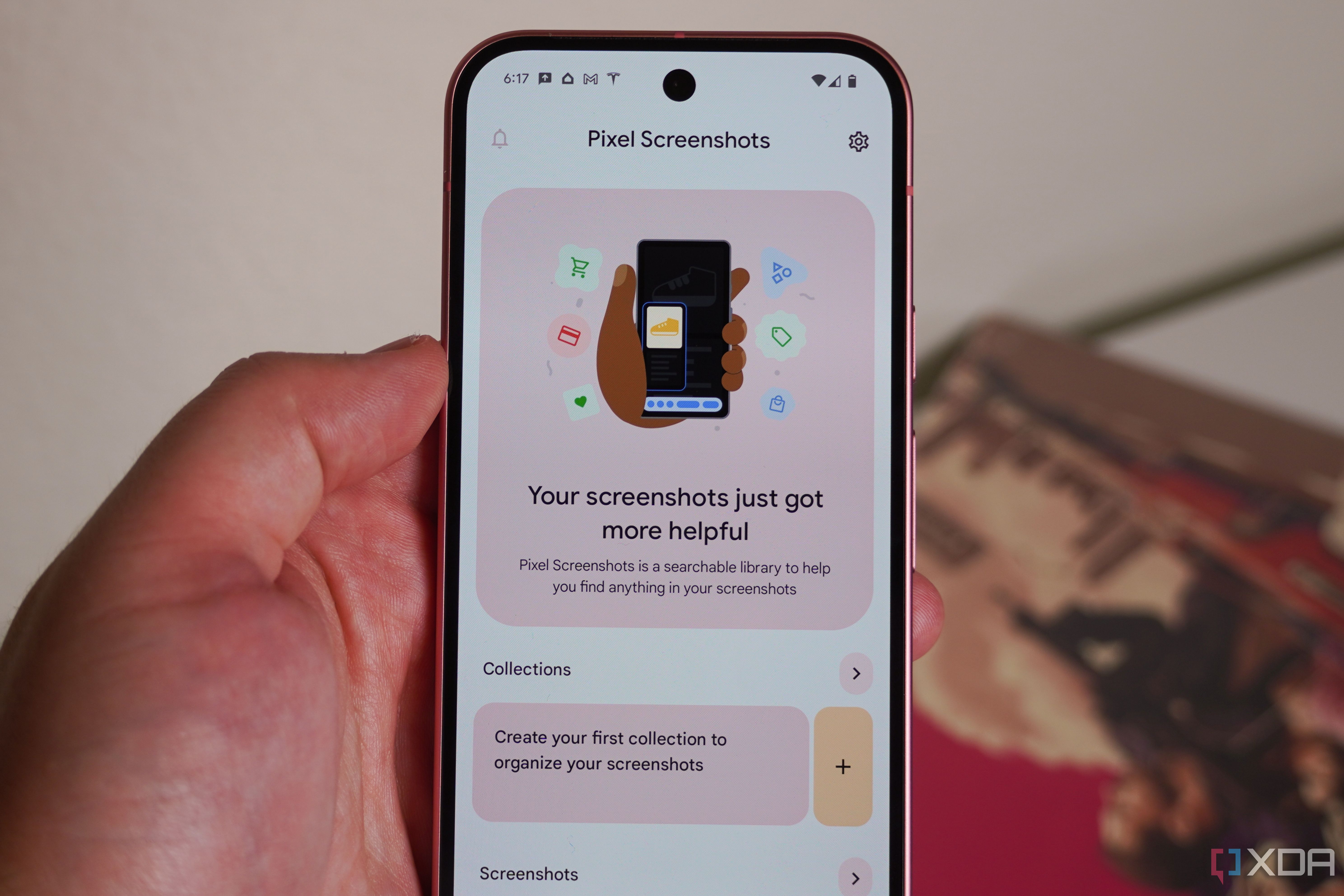 A Pixel Screenshots explainer on a Google Pixel 9.