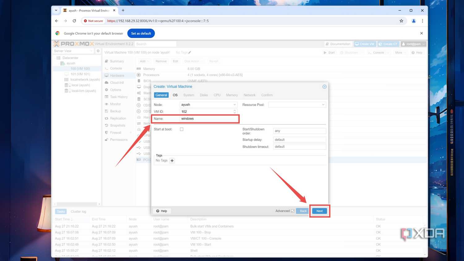 Adding a name to a Windows 11 VM