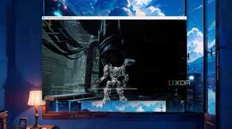 Armored Core VI running on a Windows 11 Proxmox VM via Remote Desktop