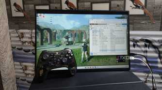 Nier Replicant running on a Windows 11 Proxmox VM, with Parsec streaming it to a client PC