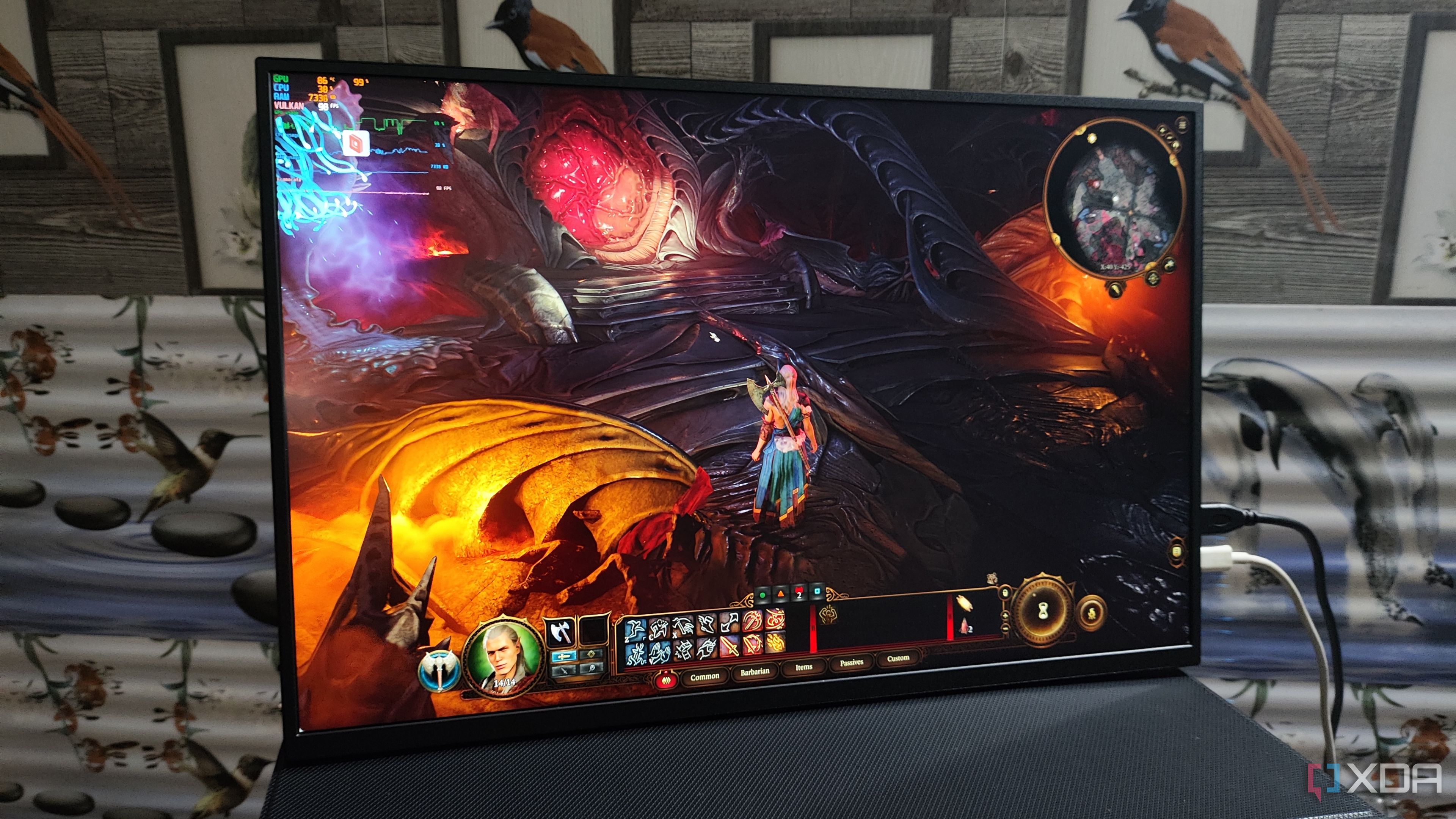 Baldur's Gate 3 running on a Windows 11 Proxmox VM, with Parsec streaming it to a client PC