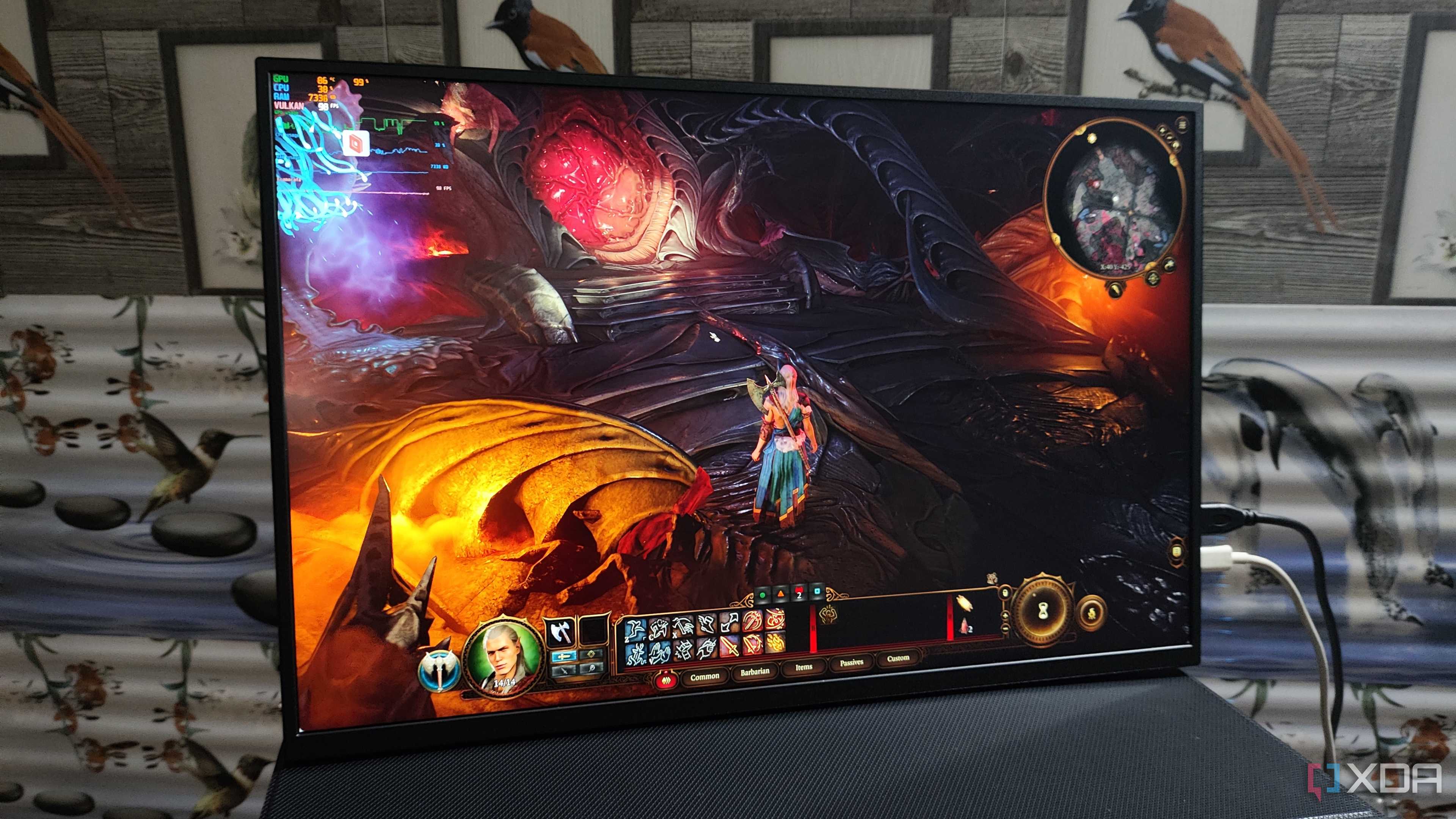 Baldur's Gate 3 running on a Windows 11 Proxmox VM, with Parsec streaming it to a client PC