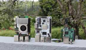 Raspberry Pi 5 and Zero W kept near the Milk-V Duo S and Mars SBCs