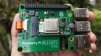 A person holding the Raspberry Pi AI Kit