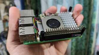 The Raspberry Pi 5 is small enough to easily hold it in your hand