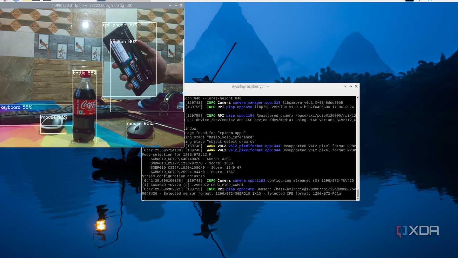 Testing the Object Detection capabilities of the Raspberry Pi AI Kit using the Yolov8 model