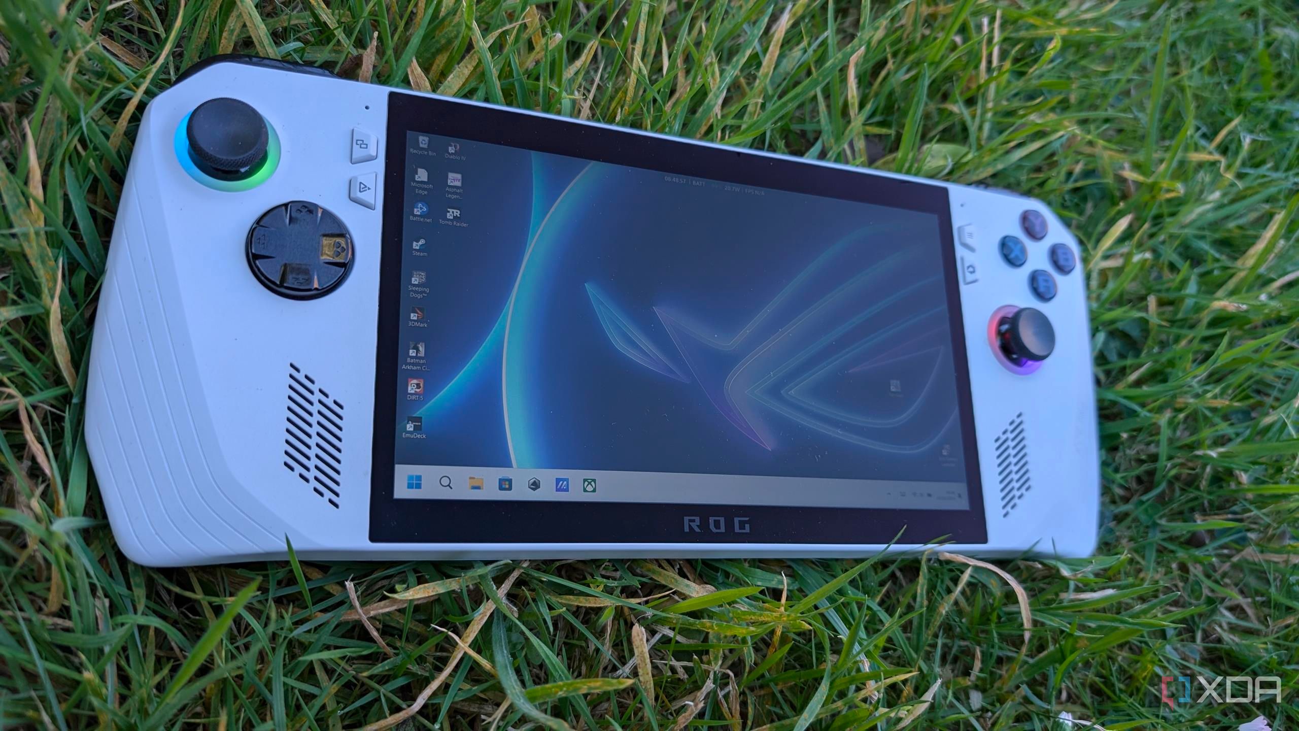image of the rog ally in the grass