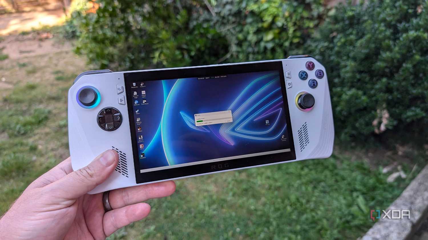 image of the rog ally outside