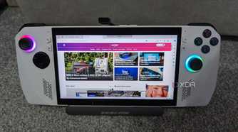 image of the rog ally showing the xda website