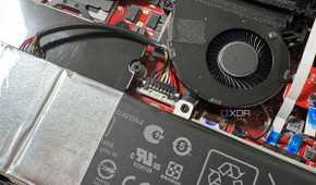 closeup of the battery connector in the rog ally x