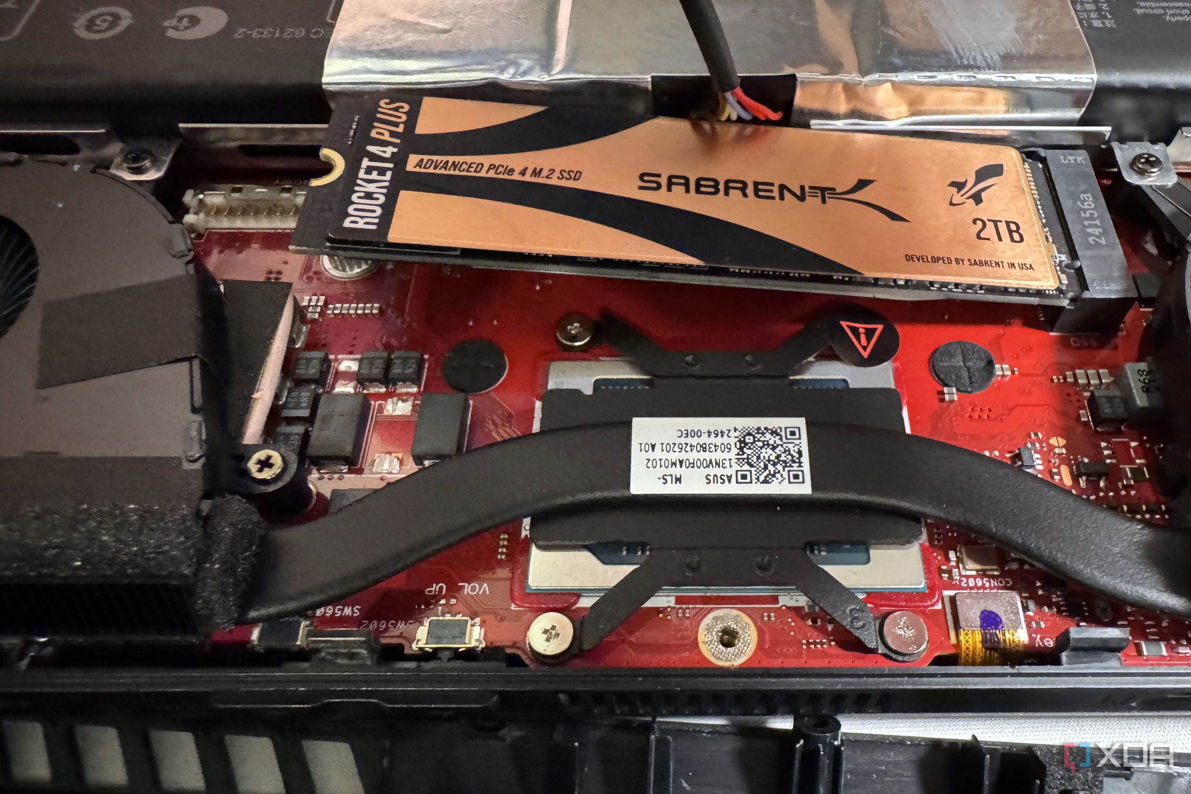 sabrent 2tb ssd being installed in the rog ally x