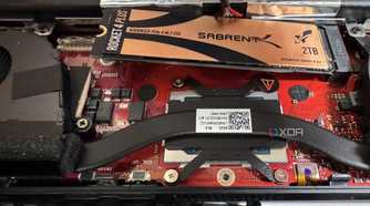 sabrent 2tb ssd being installed in the rog ally x