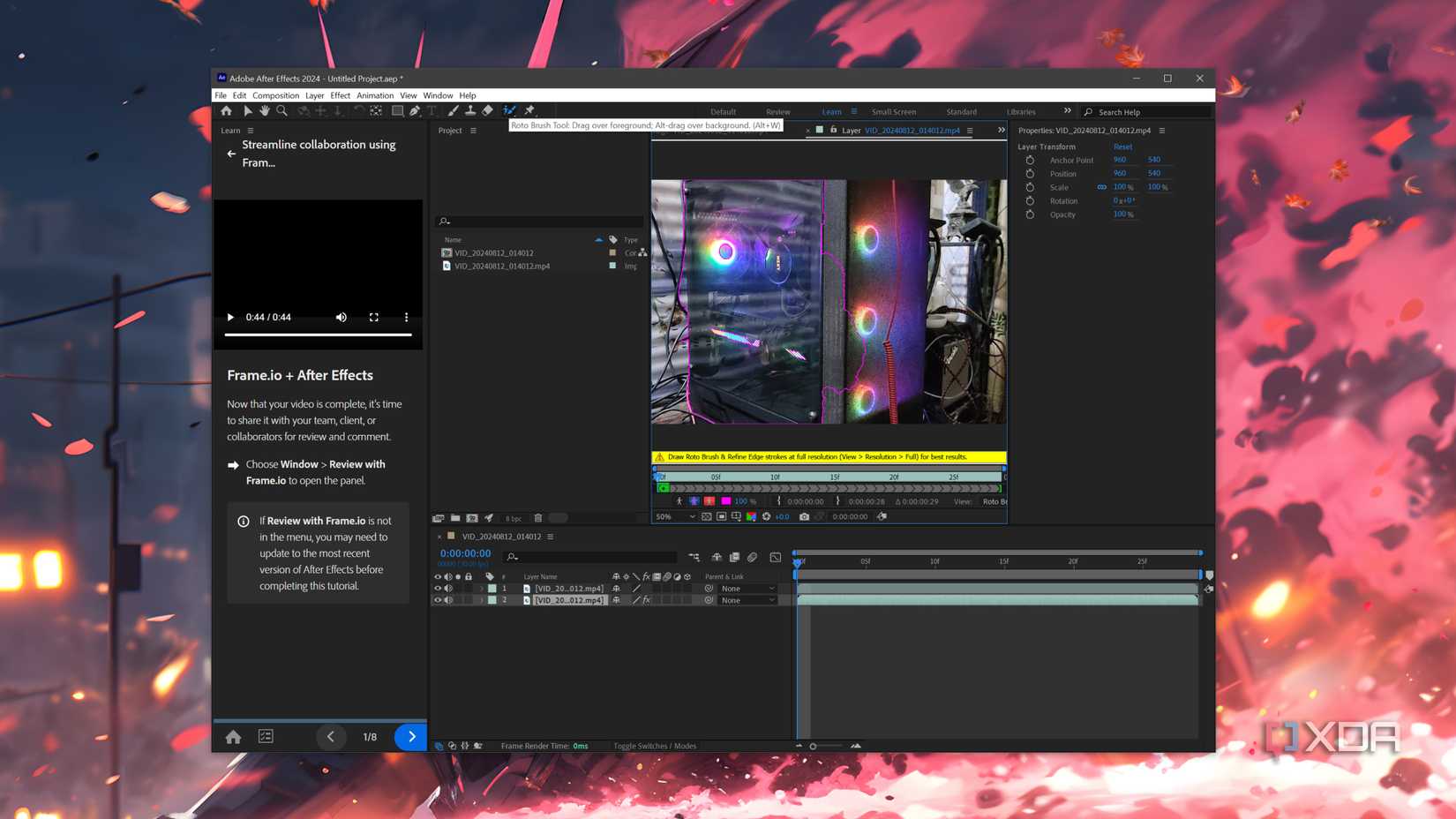 Using Roto Brush in After Effects