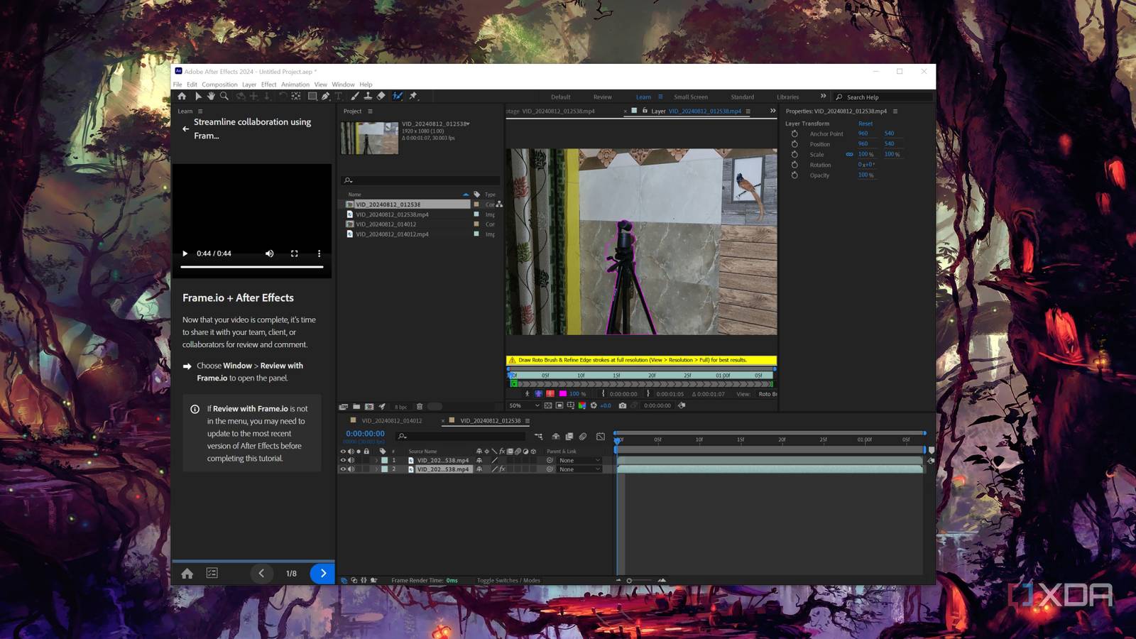 Using the Roto Brush tool in After Effects