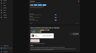 Screenshot of Tailscale settings in Home Assistant