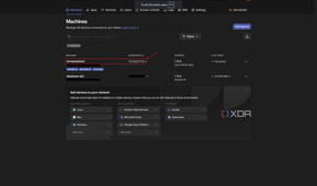 Screenshot of a list of machines connected to a Tailscale profile