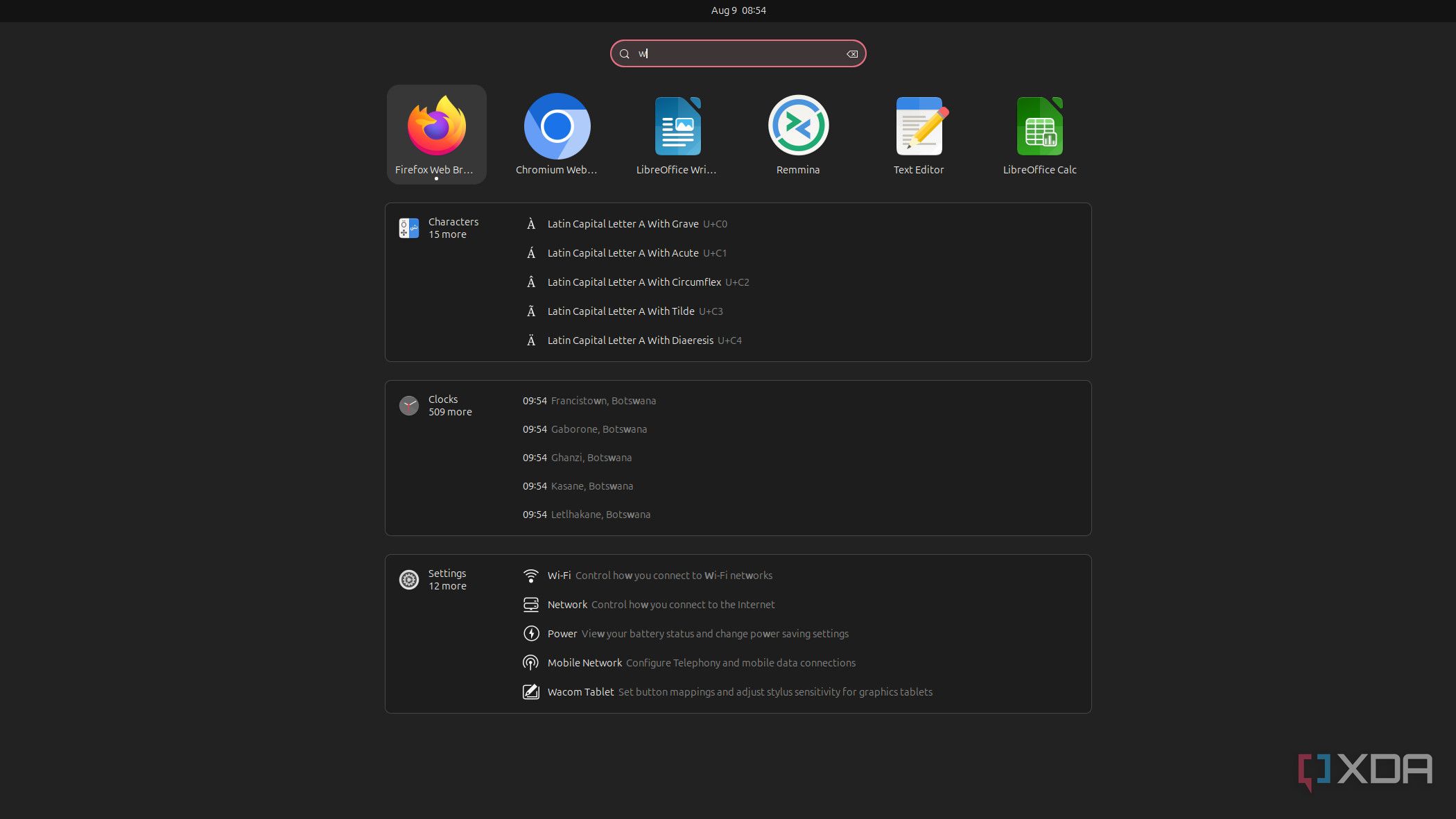 Ubuntu 24.04 GNOME search