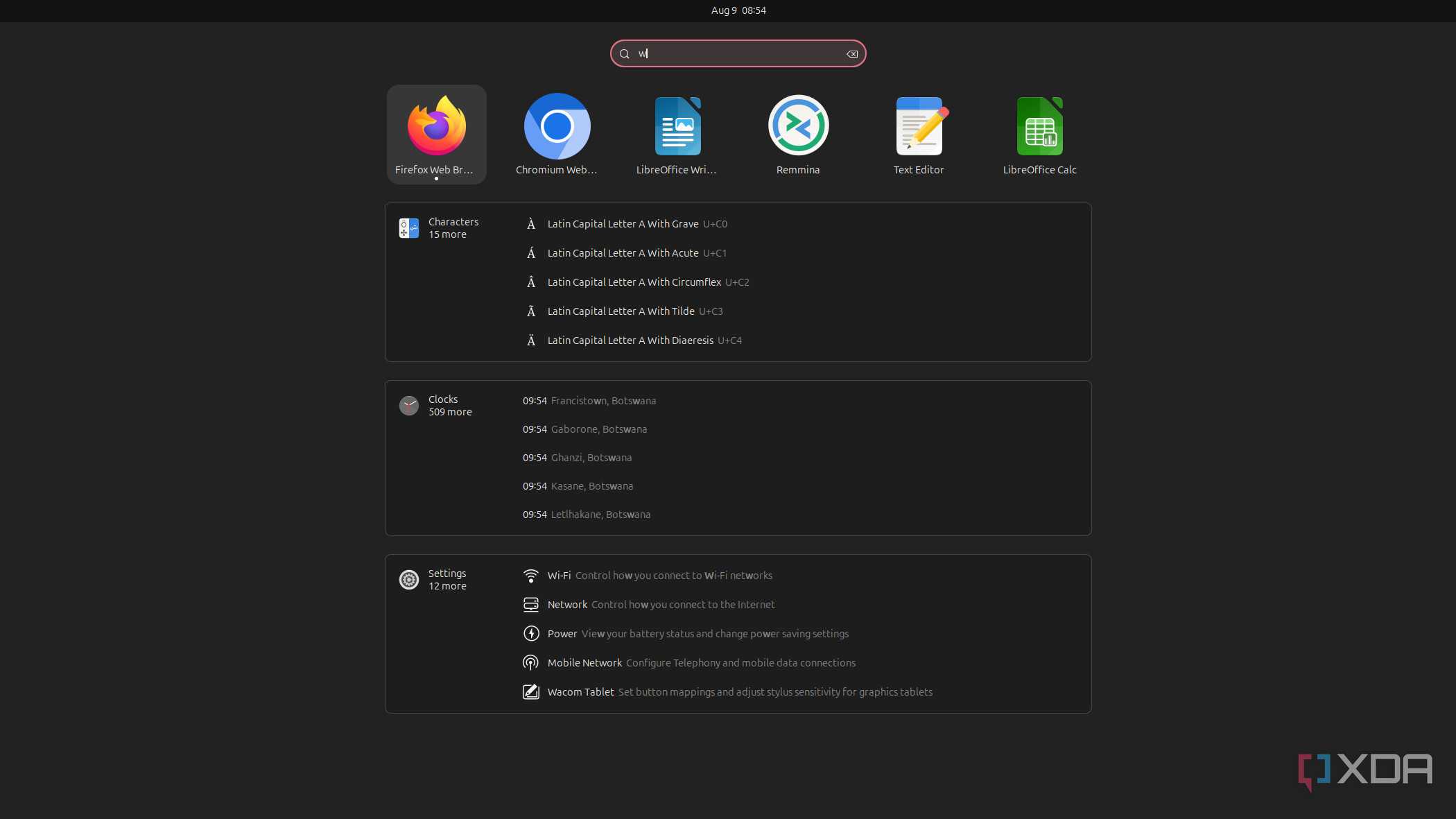Ubuntu 24.04 GNOME search