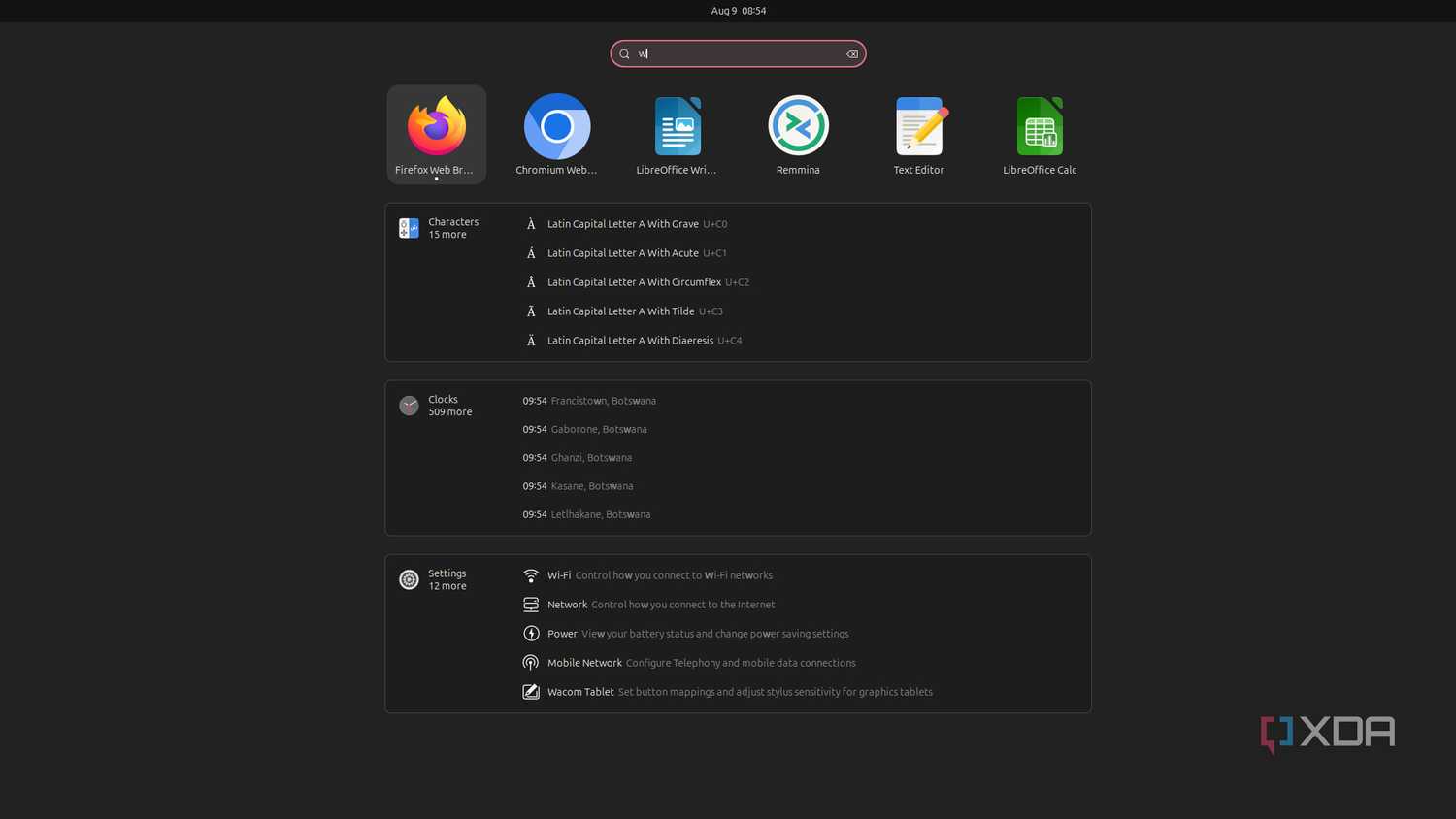 Ubuntu 24.04 GNOME search