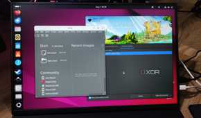 A Uperfect UGame K118 monitor displaying the Inkscape and Krita UI
