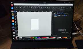A Uperfect UGame K118 monitor displaying the Inkscape UI