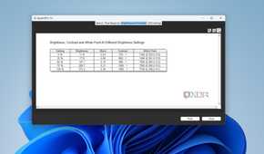 The brightness, contrast, and white point values of the Uperfect UGame K118