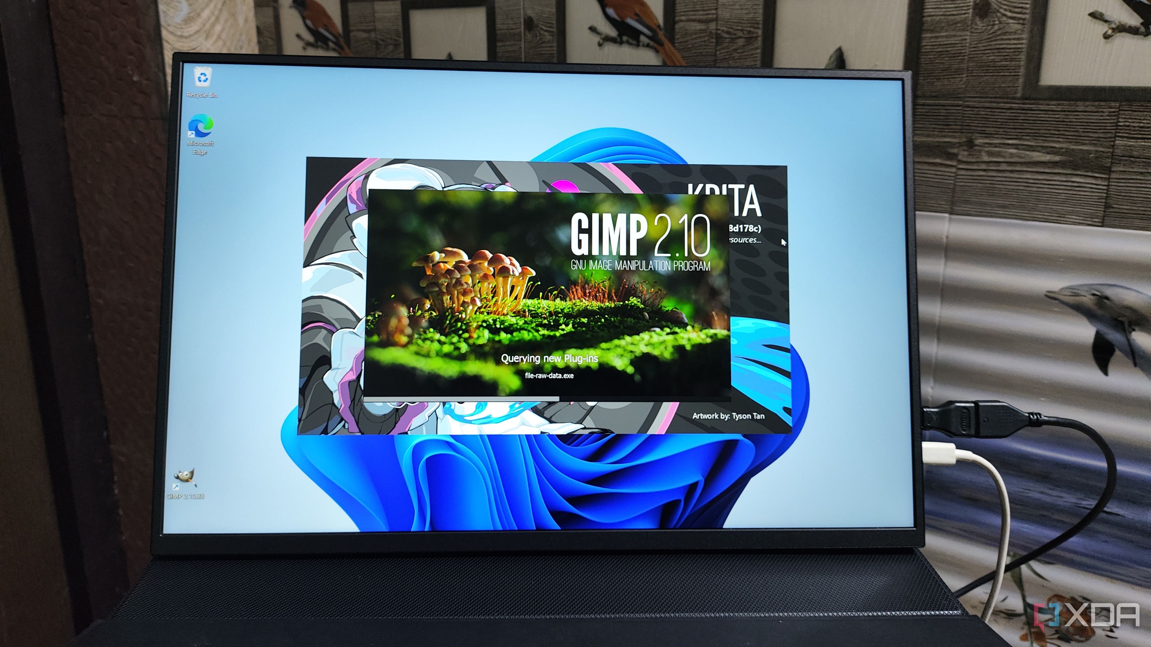 Running Gimp and Krita in a live Windows 11 setup