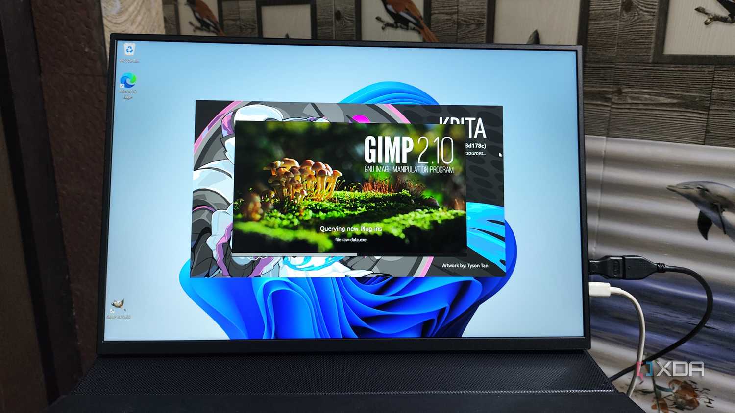 Running Gimp and Krita in a live Windows 11 setup