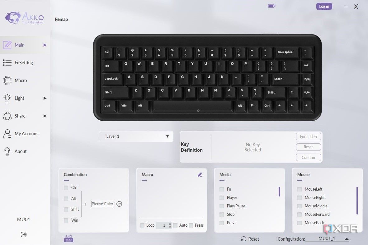Screenshot of Akko Cloud Driver software showing remap settings