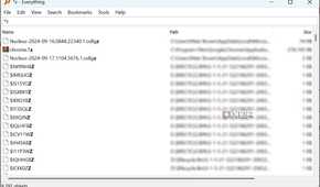Screenshot of all items ending with z