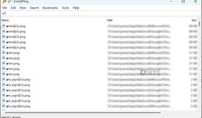 Screenshot of all items starting with a