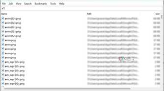 Screenshot of all items starting with a