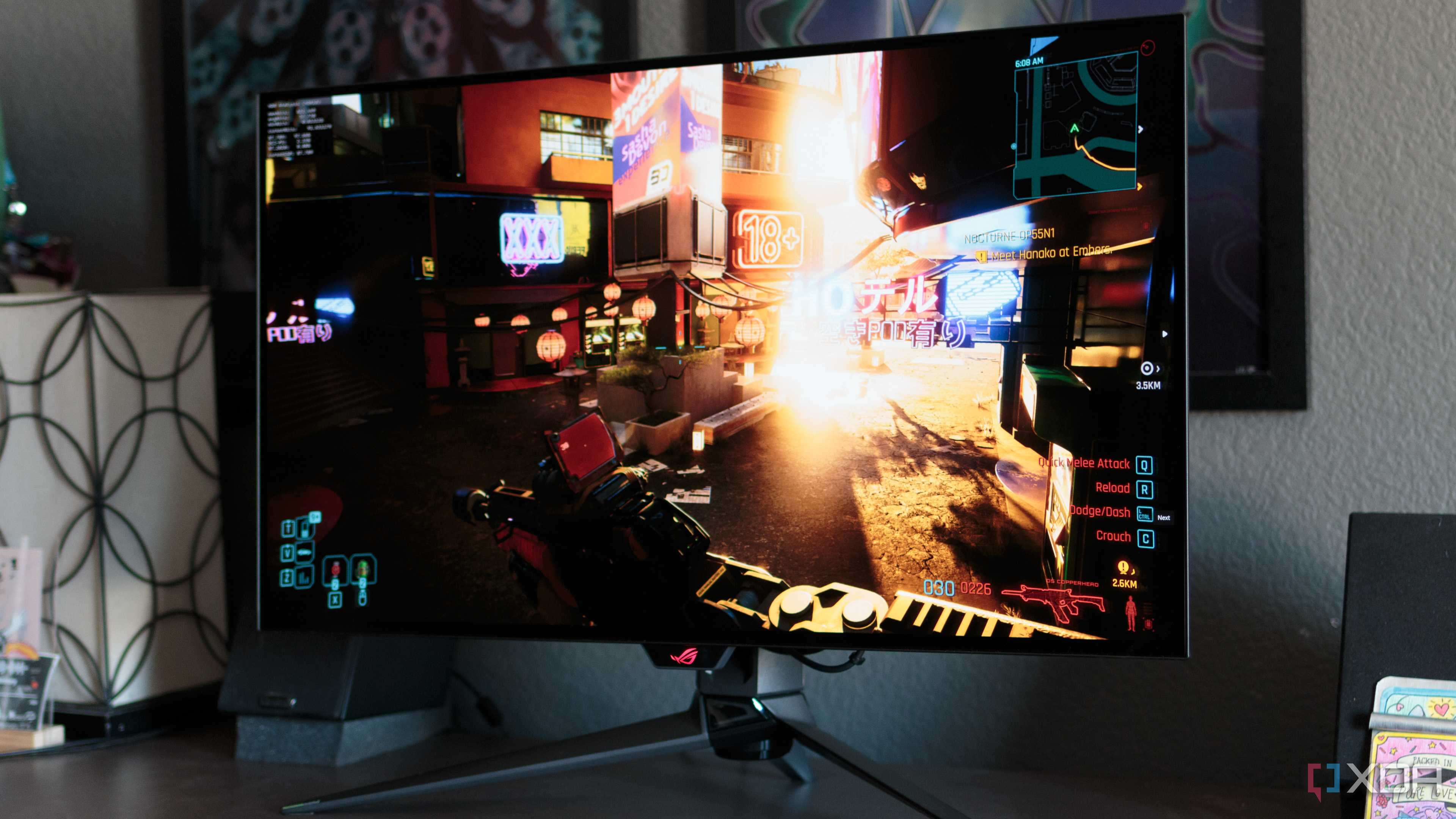 CyberPunk 2077 on the ASUS ROG PG32UCDP.