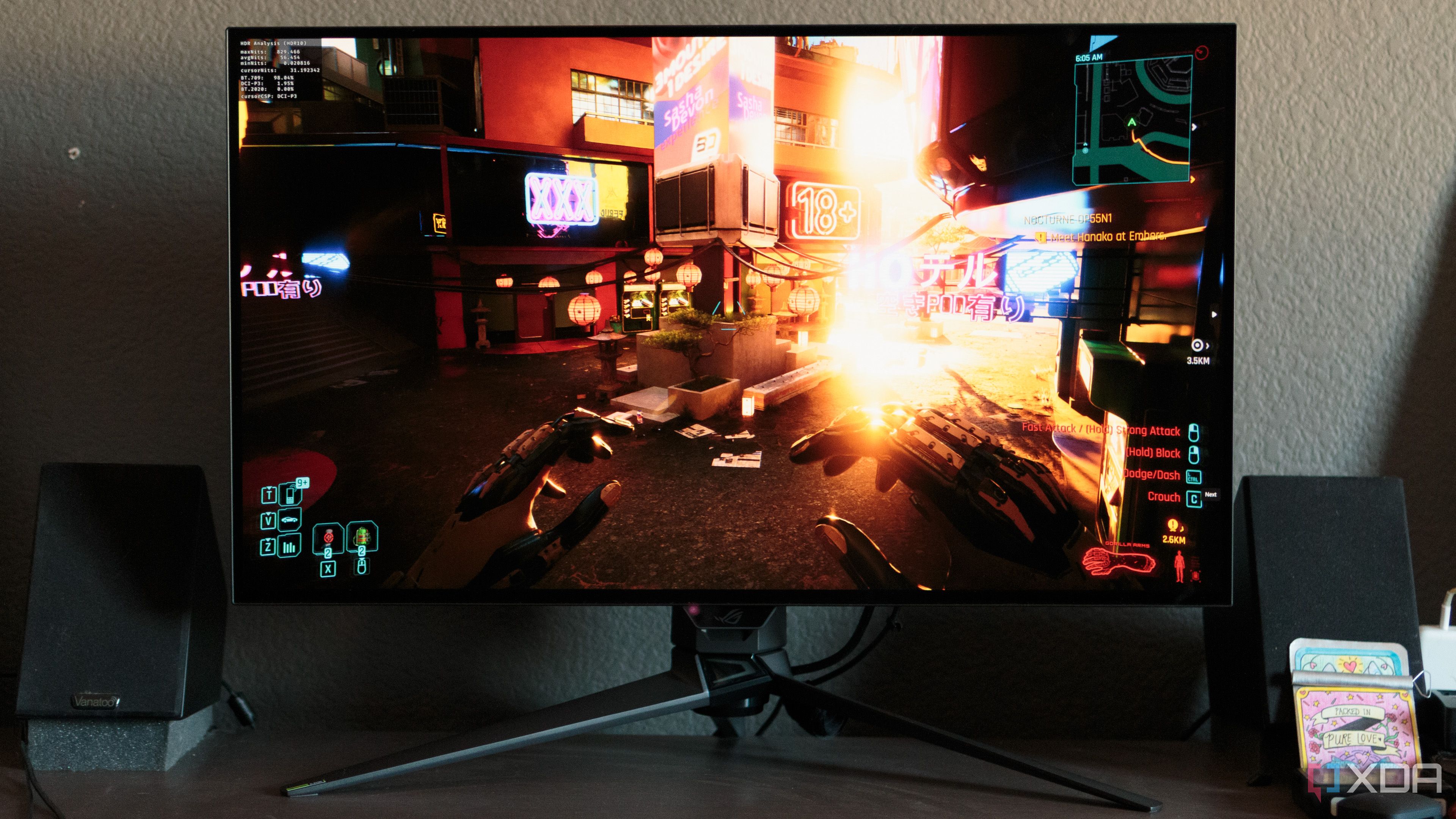 CyberPunk 2077 played on the ASUS ROG PG32UCDP.
