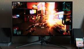 CyberPunk 2077 played on the ASUS ROG PG32UCDP.