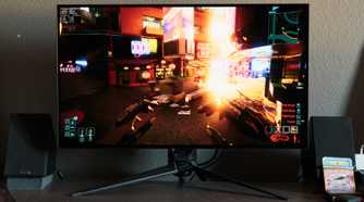 CyberPunk 2077 played on the ASUS ROG PG32UCDP.