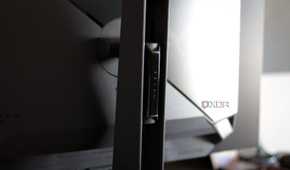 A rear close-up of the ASUS ROG PG32UCDP.