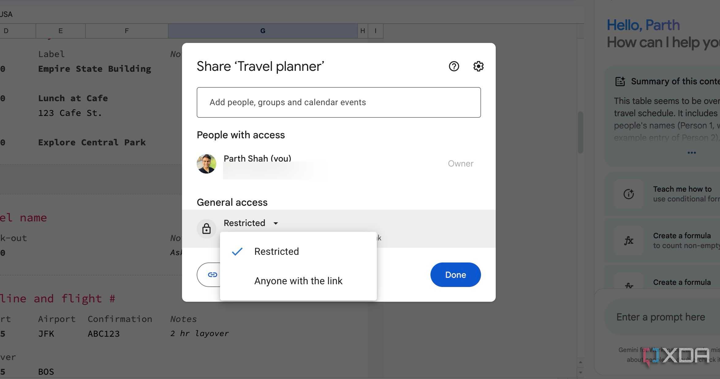 Google Sheets collaboration
