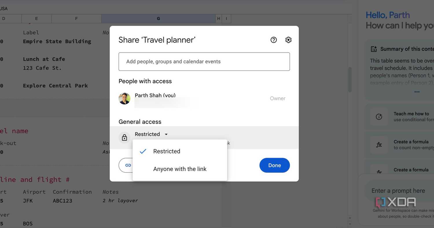 Google Sheets collaboration