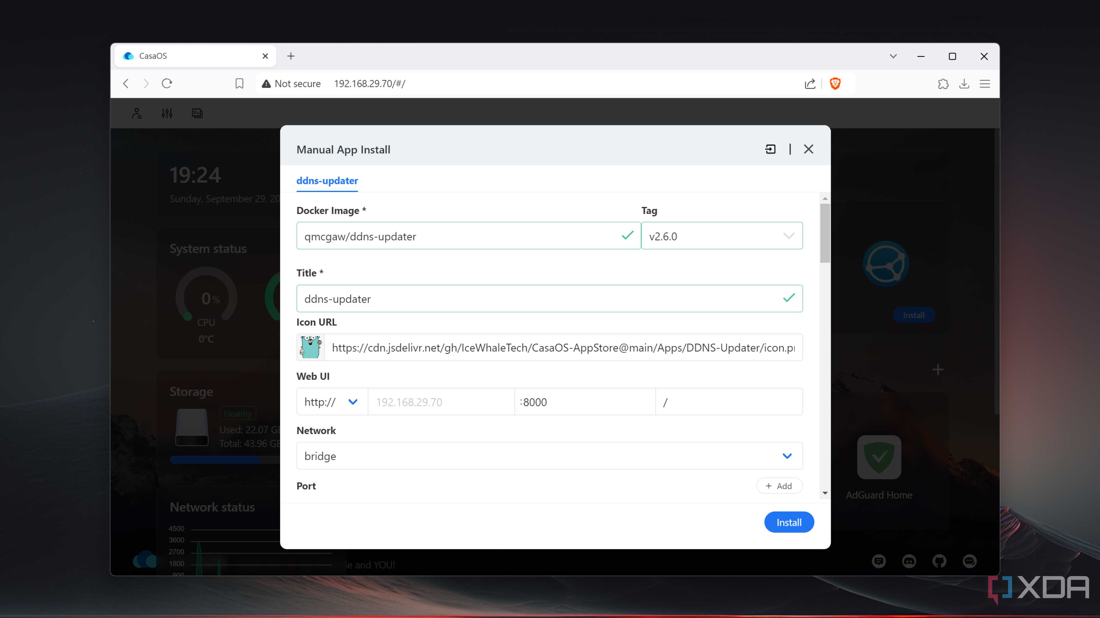 Running DDNS Updater as a Docker container in CasaOS