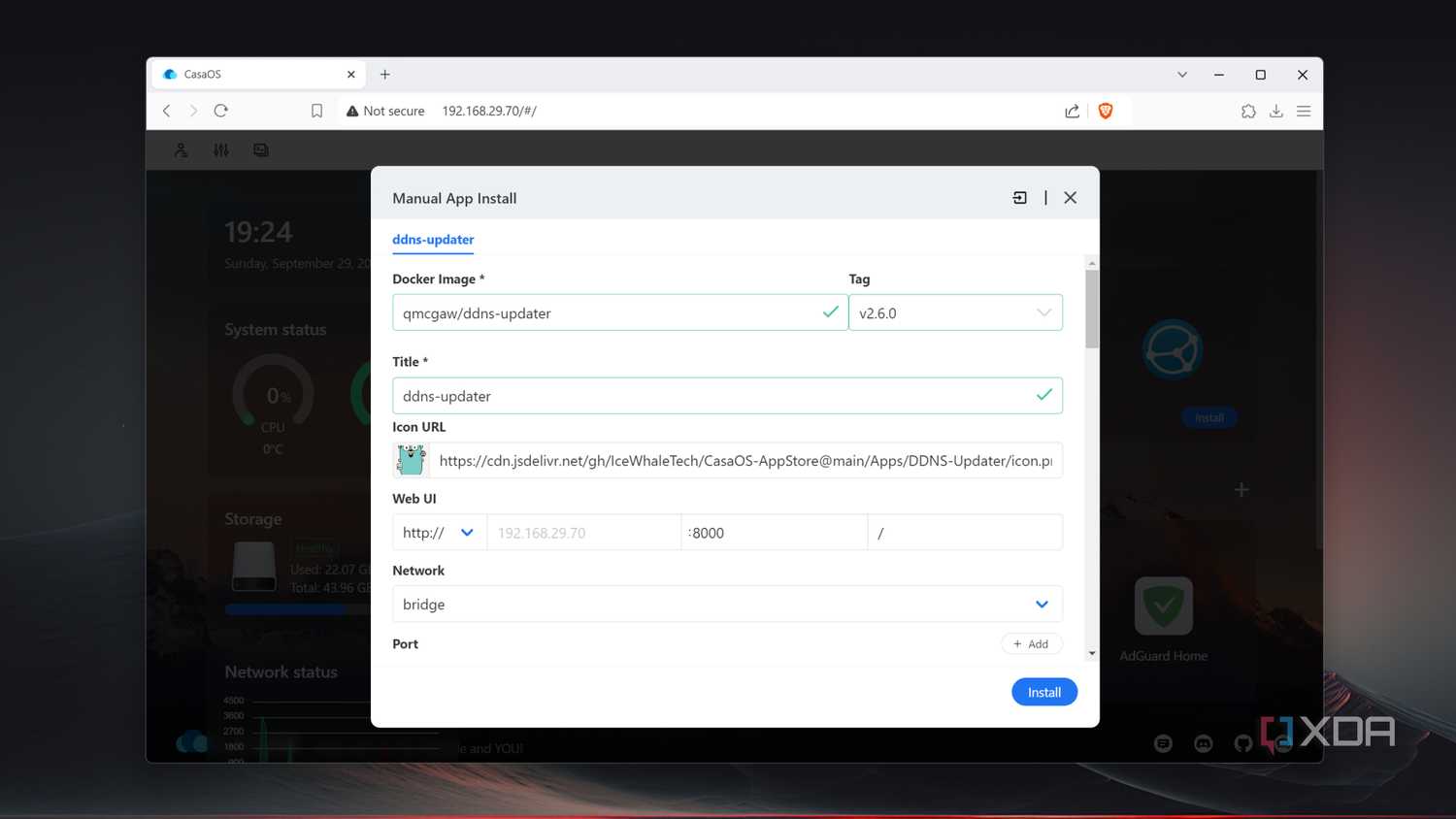 Running DDNS Updater as a Docker container in CasaOS