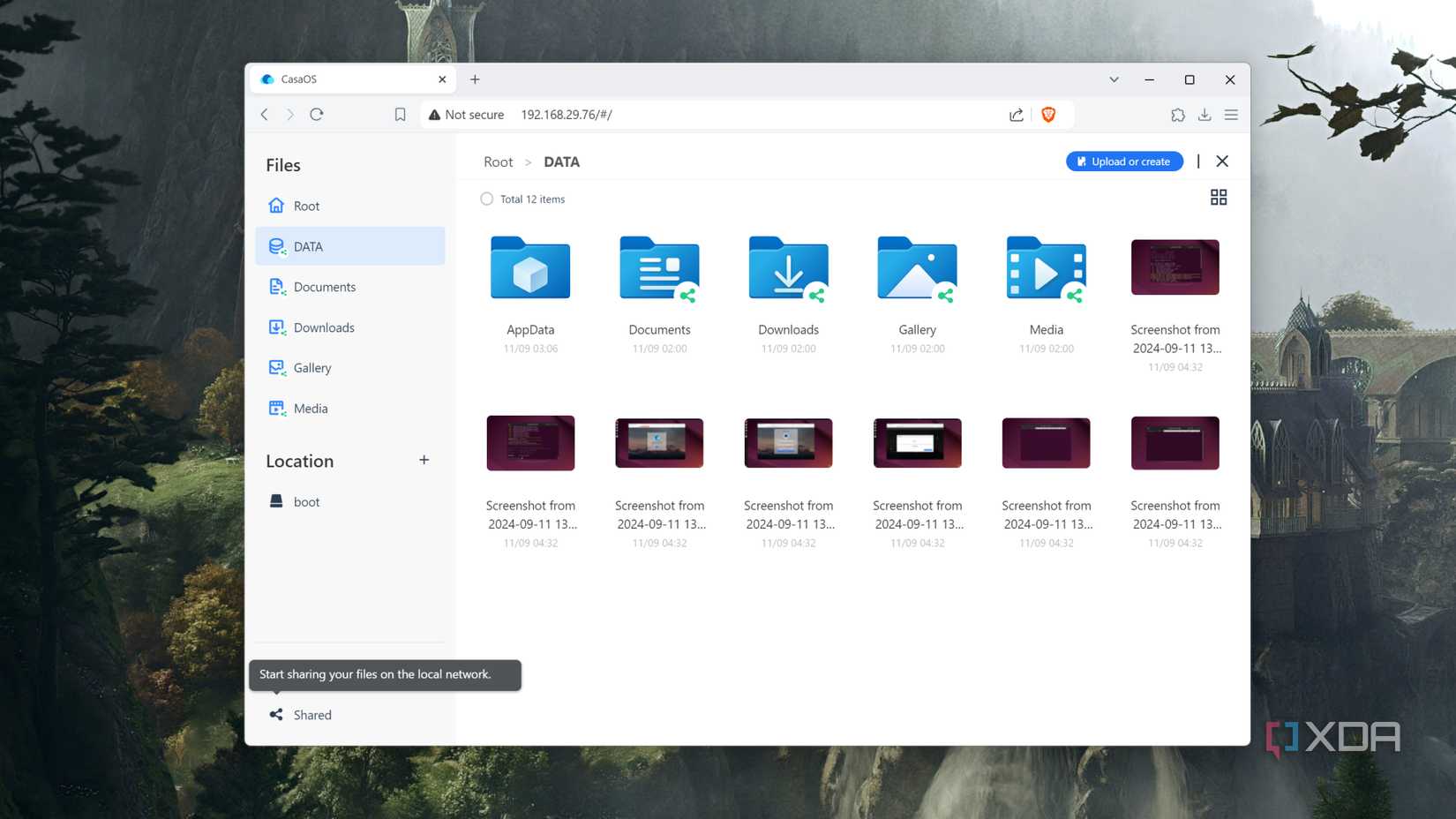 The CasaOS Files app